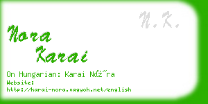 nora karai business card
